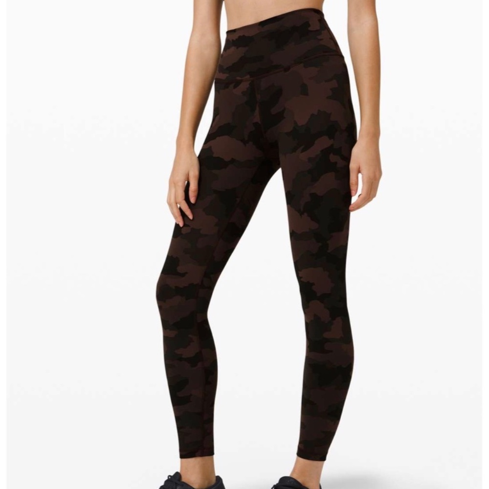 lululemon wunder train Dark Brown Camouflage High-Rise Leggings